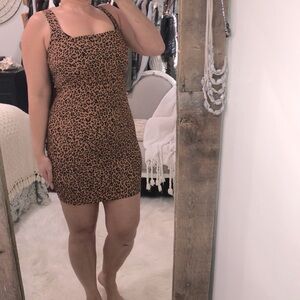 H&M size medium leopard print bodycon party dress